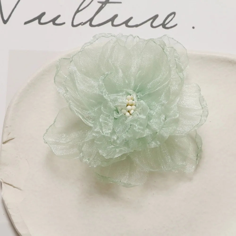 Organza Fabric Flower 75mm – Wedding & DIY Accessories Fabric Flower Applique Nixie Green