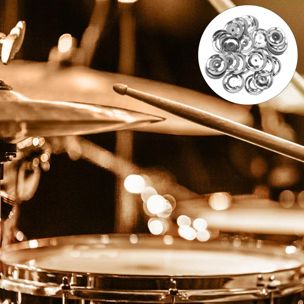 50pcs Steel Tambourine Bell Ring Cymbals – Drum Jingle Accessories Drum Cymbal Accessory Nixie
