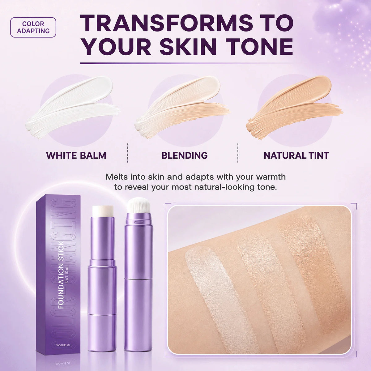 VIARELINE 2-in-1 Color Changing Foundation Stick | All Skin Foundation Stick Nixie