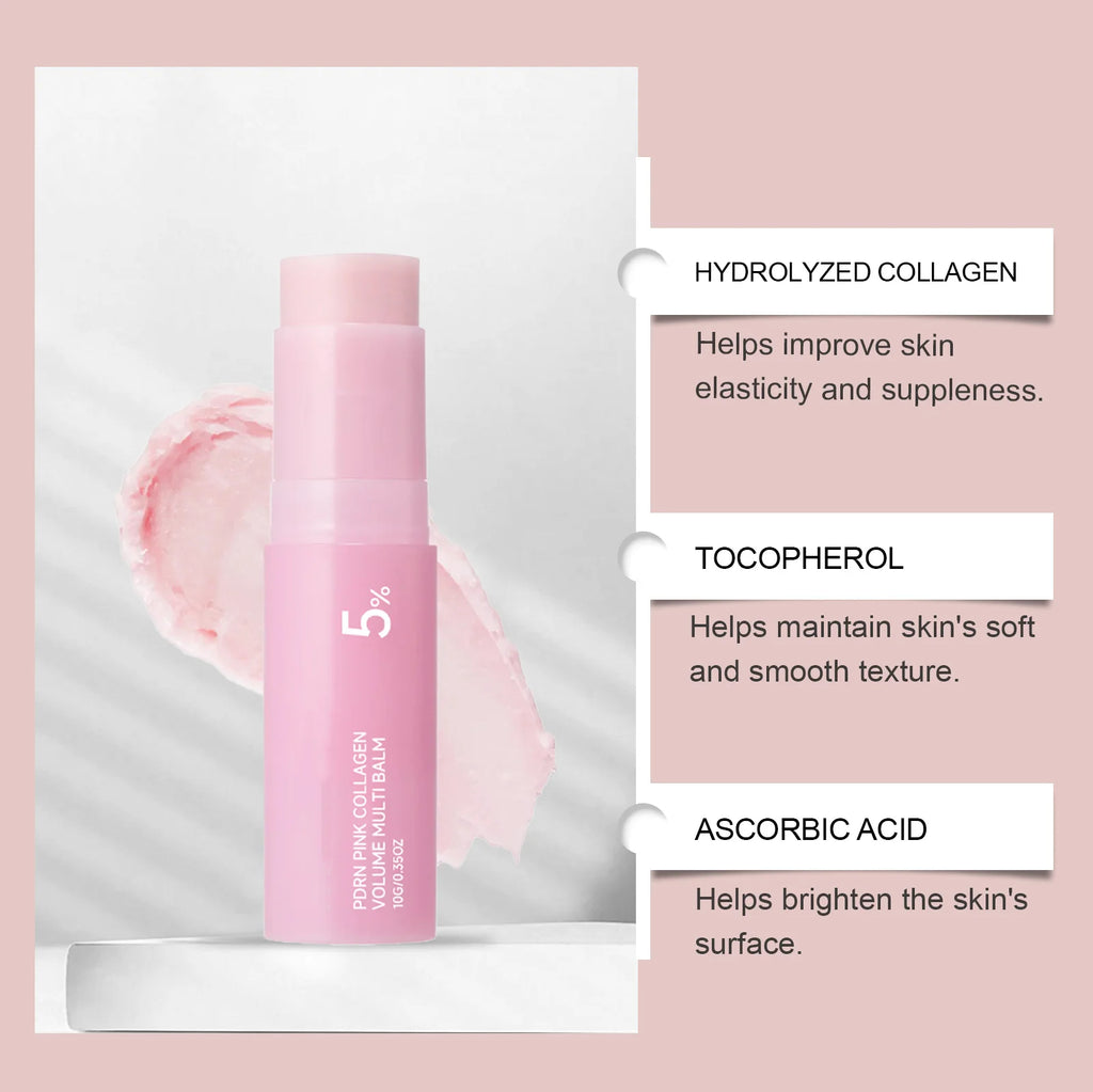 PDRN Pink Collagen Multi Balm Stick – Face, Lip & Neck Collagen Balm Stick Nixie