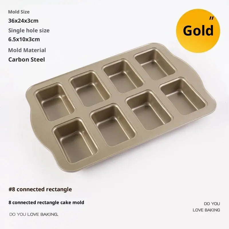8-Cavity Non-Stick Mini Loaf Pan | Carbon Steel Baking Tray Mini Loaf Baking Pan Nixie B