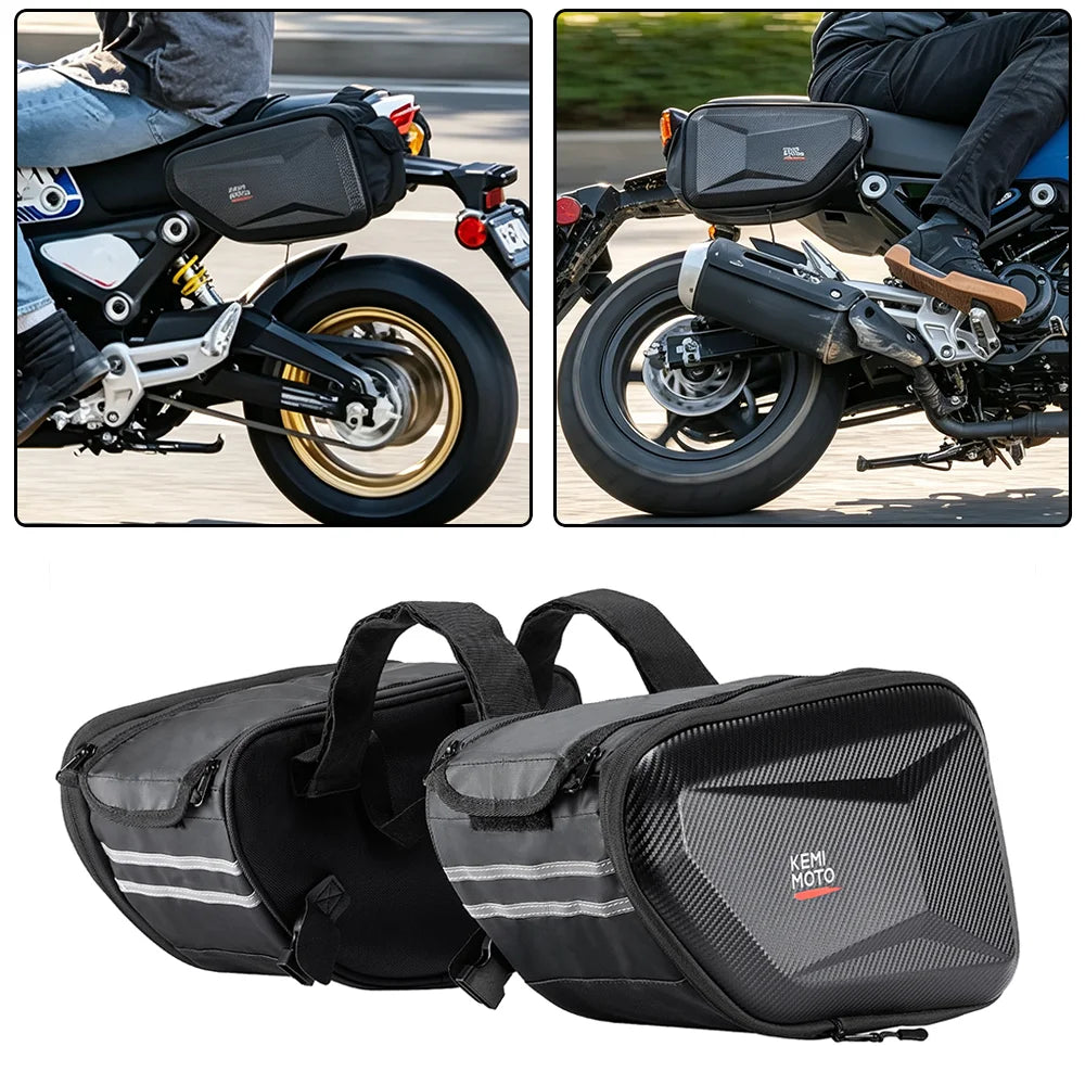KEMITOUR Universal Motorcycle Saddle Bags | EVA Hard Shell 20-30L Motorcycle Saddle Bags Nixie