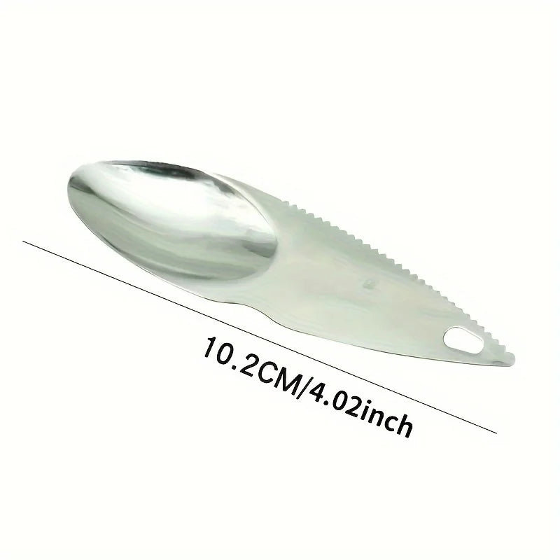 Stainless Steel Kiwi Knife – Fruit Peeling & Scooping Tool Fruit Peeling Tool Nixie Silver