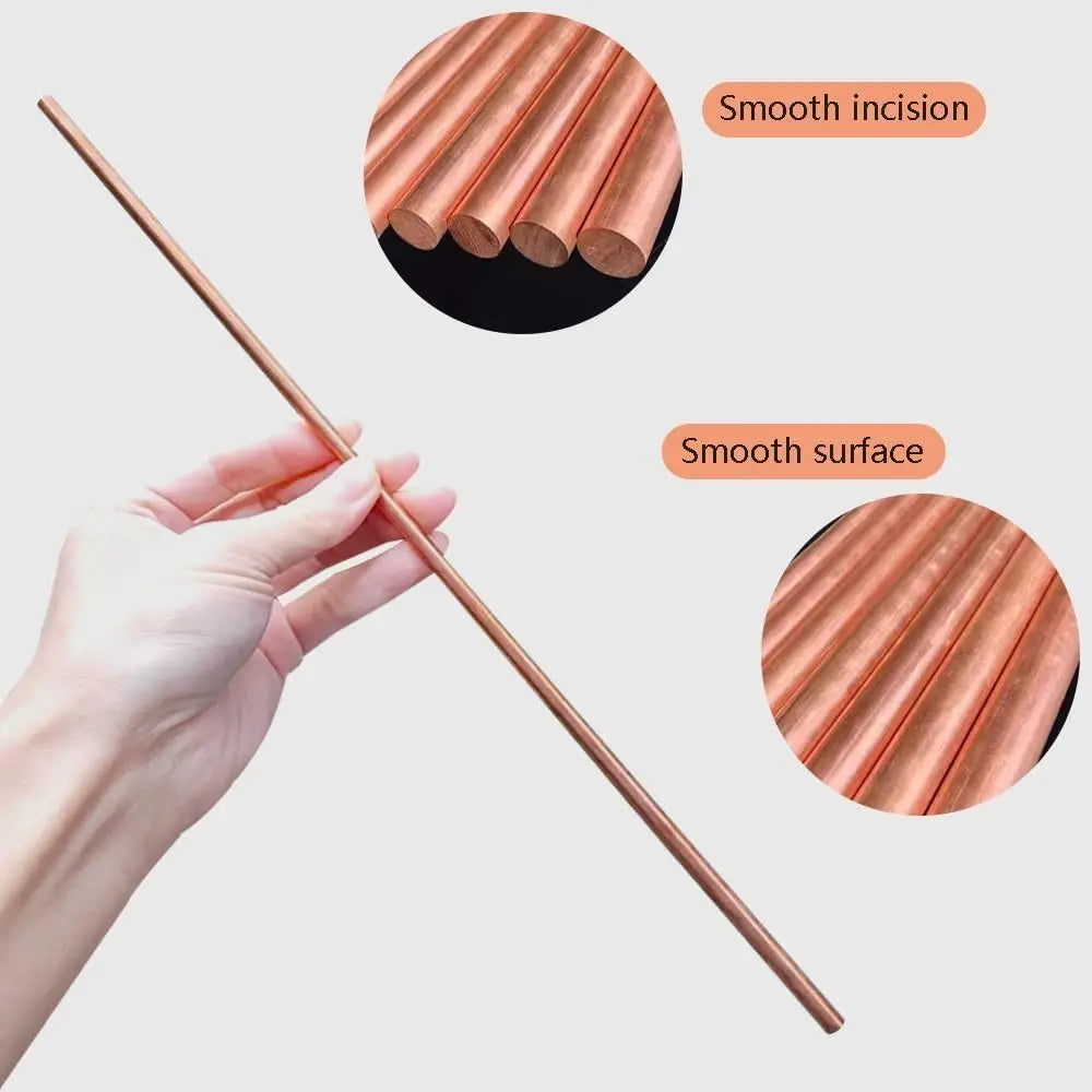 T2 Solid Copper Round Bar Rod 3–10mm x 250mm | Pure Copper