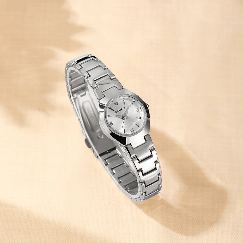 REBIRTH Women's Polygonal Dial Quartz Watch – Elegant Style