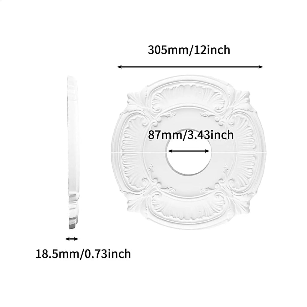 Decorative Ceiling Medallion – European PU Cover Panel 12" Ceiling Medallion Nixie