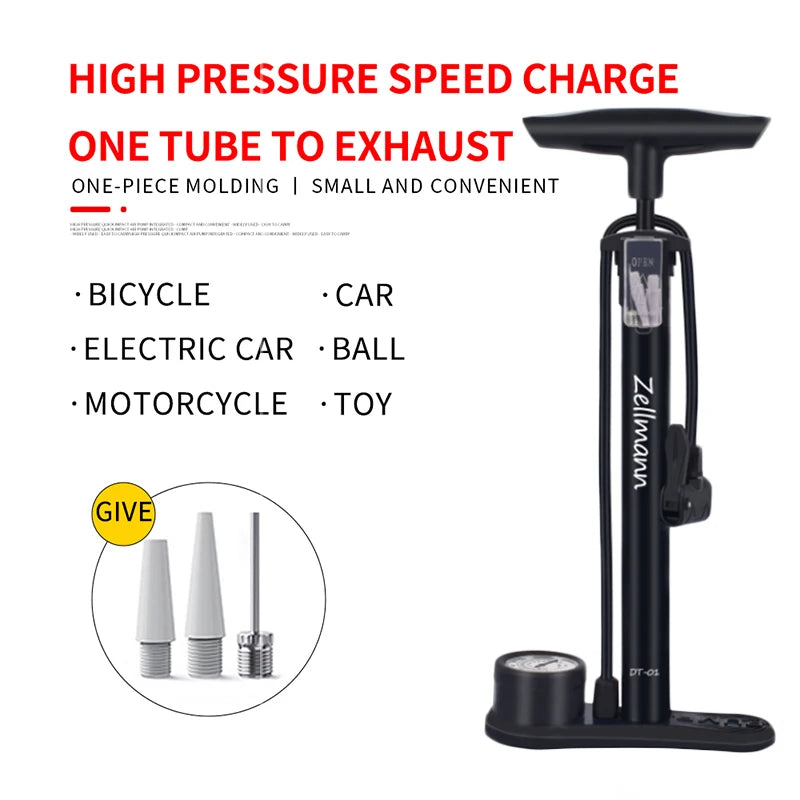 160PSI Portable Bike Pump – Schrader & Presta, Pressure Gauge Bicycle Floor Pump Nixie 160PSI PUMP