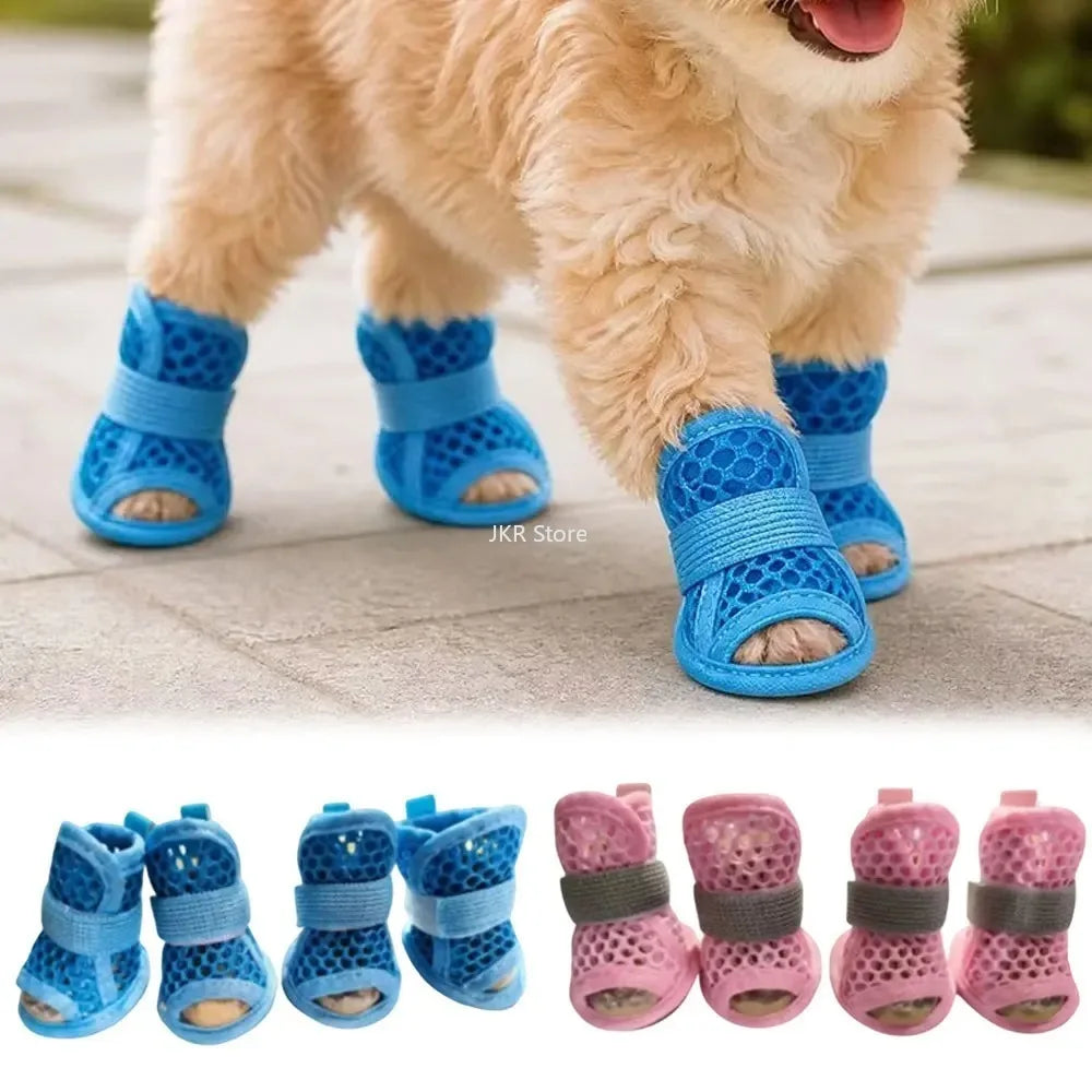 4Pcs Mesh Dog Shoes | Non-Slip Cooling Summer Dog Boots Dog Boots Nixie