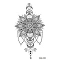 Mandala Henna Whale Feather Temporary Tattoo Stickers | Body Art Temporary Tattoo Sticker Nixie QQ-220