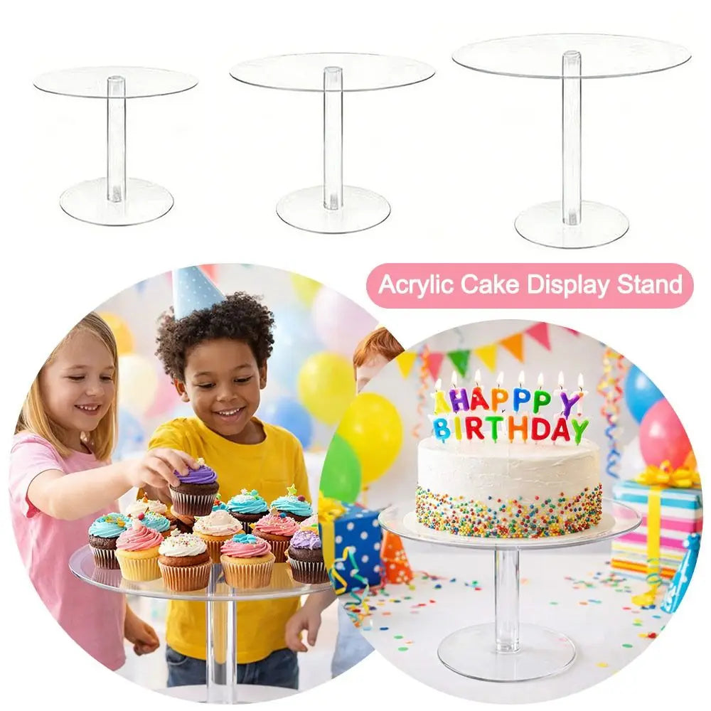 Acrylic Double-Layer Cake Stand | Clear Round Dessert Display
