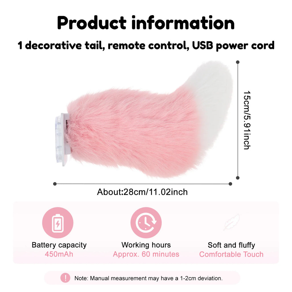 Remote Control Electric Wagging Fox Tail Car Decoration Car Tail Decoration Nixie