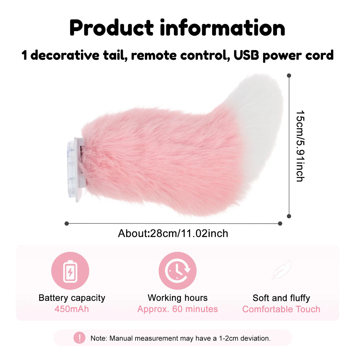 Remote Control Electric Wagging Fox Tail Car Decoration Car Tail Decoration Nixie