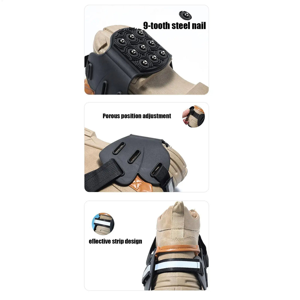 Winter Ice Cleats Anti-Slip Shoe Spikes | 9 Metal Studs Ice Cleats Nixie