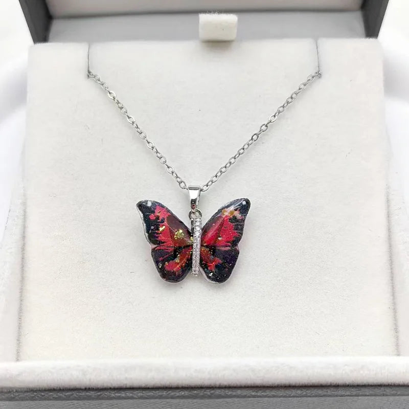 Fairy Butterfly Copper Pendant Necklace – Women's Collarbone Chain