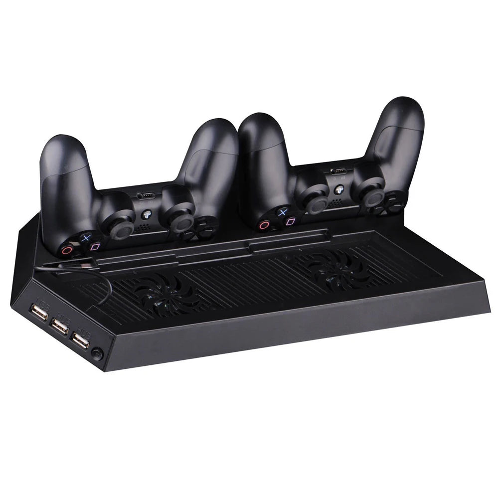 PS4 Vertical Stand Cooling Fan & Dual Controller Charging Dock Gaming Charging Stand Nixie