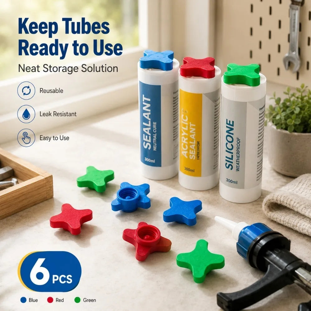 Reusable Caulk Cap & Nozzle Protector with Cleaner Tool Caulk Nozzle Cap Nixie