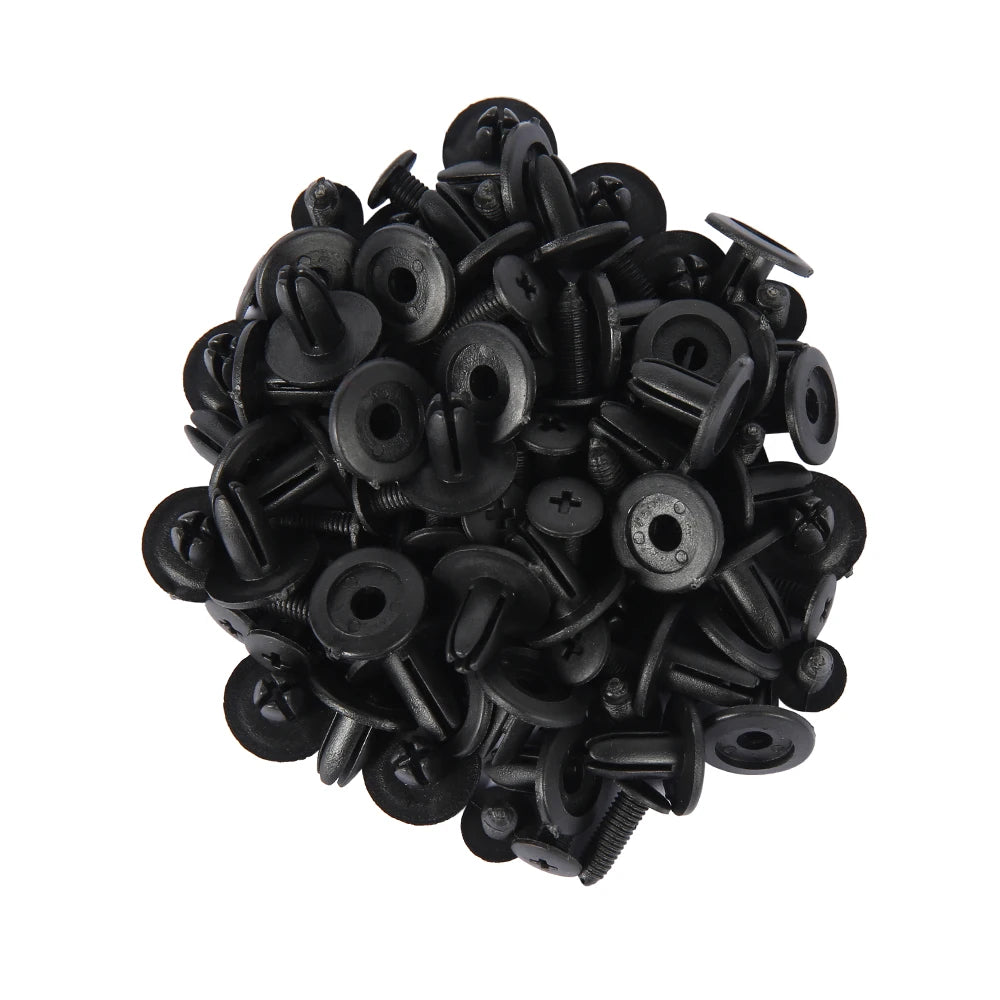 50pcs Car Retainer Clips 6mm 8mm 9mm Plastic Fastener Rivet Kit Auto Fastener Clips Nixie