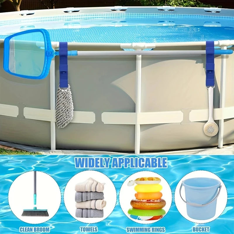Pool Skimmer Net Holder Adjustable Telescopic Pole Hanger