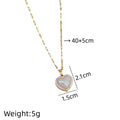 Heart Pendant Choker Necklace – Gold Stainless Steel & Zircon Pendant Choker Necklace Nixie XL1470-68