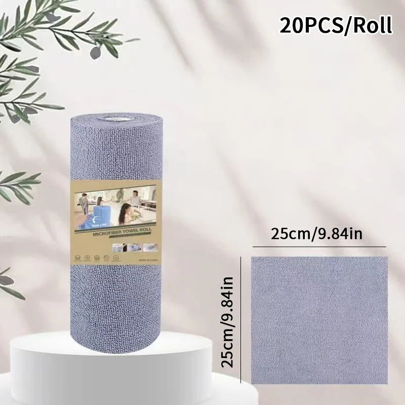 Microfiber Tear-Off Cleaning Cloth Roll – Reusable Dish Towels