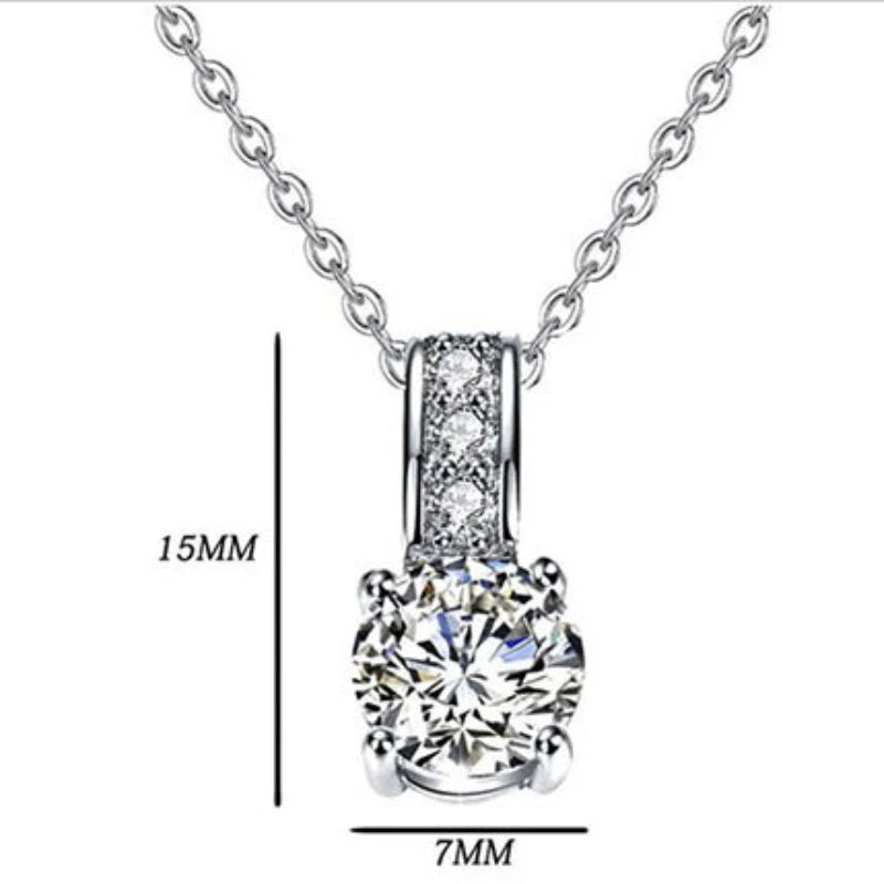 925 Silver Plated CZ Crystal Bridal Jewelry Set – Necklace & Earrings Bridal Jewelry Set Nixie