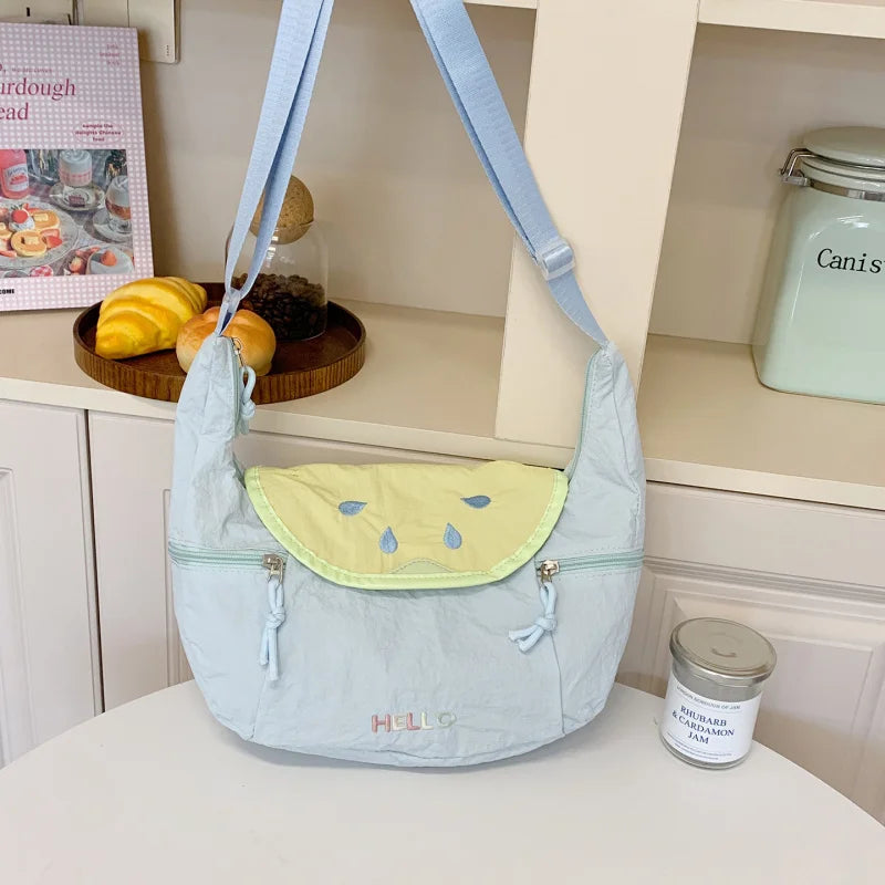 Cartoon Guava Crossbody Shoulder Bag – Lightweight Nylon