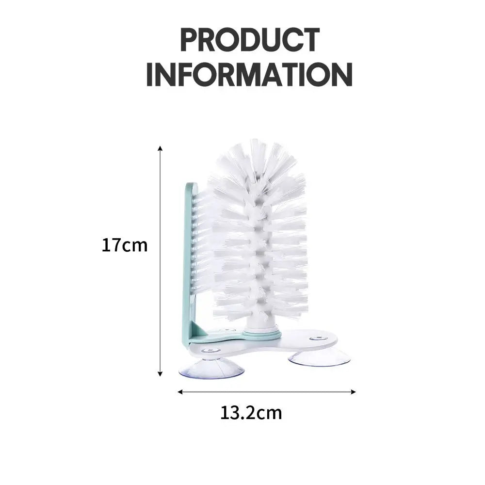 2-in-1 Suction Cup Glass & Bottle Cleaning Brush Scrubber Cup Cleaning Brush Nixie