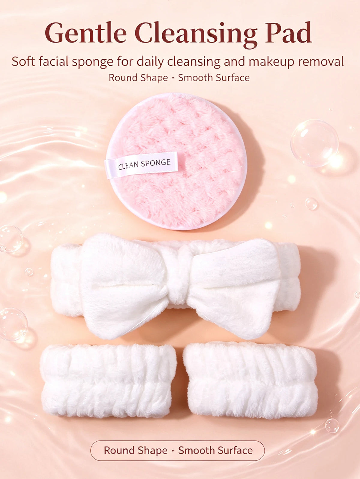 Spa Skincare Set – Bow Headband, Wristbands & Reusable Pads Skincare Gift Set Nixie