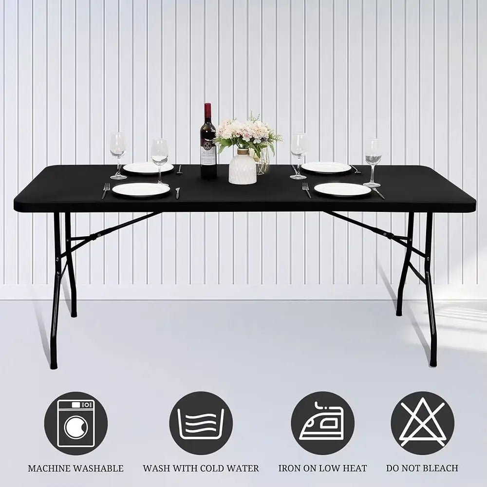 6FT Spandex Stretch Elastic Fitted Rectangle Tablecloth Fitted Tablecloth Nixie