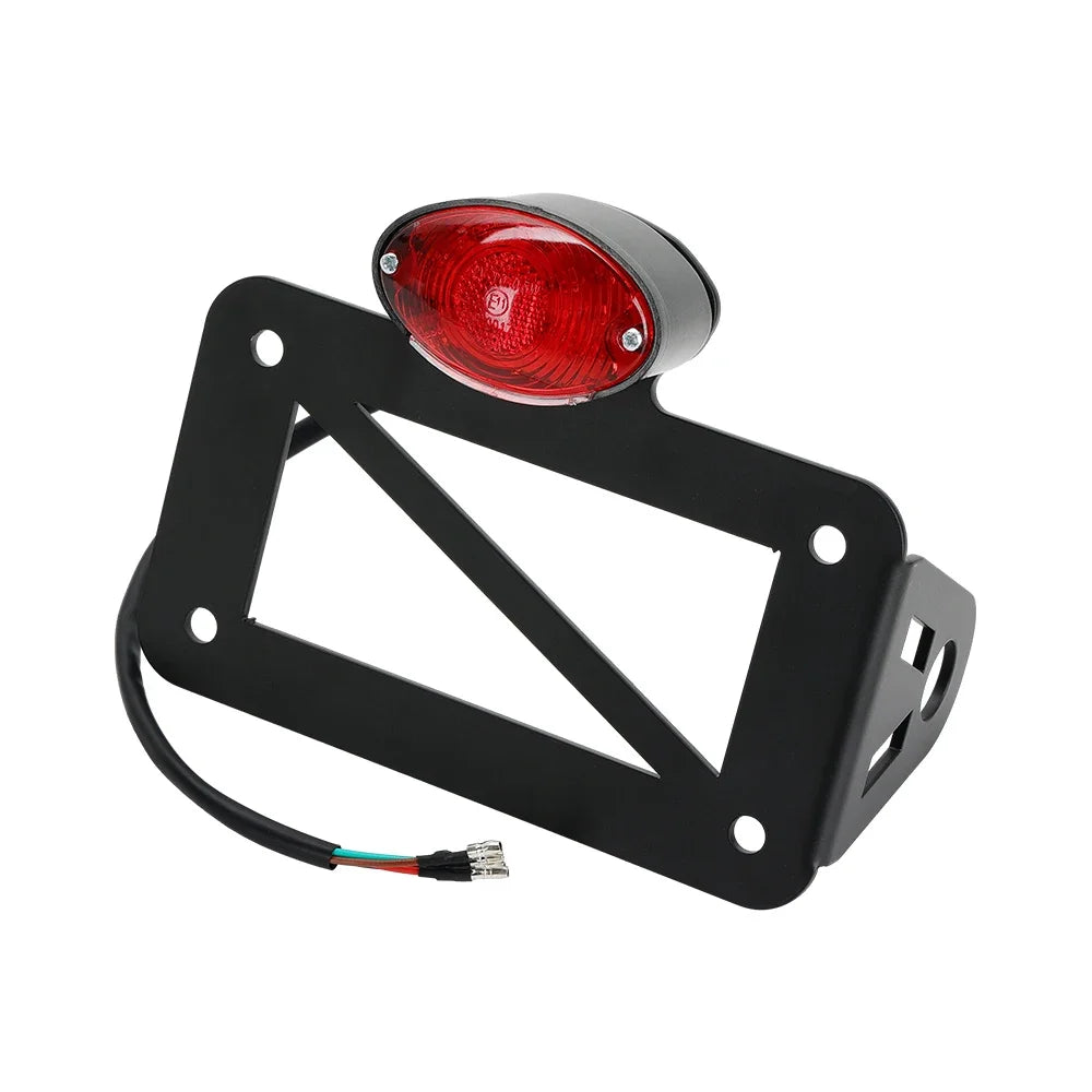 Motorcycle Side Mount License Plate Bracket w/ LED Lights License Plate Bracket Nixie Black