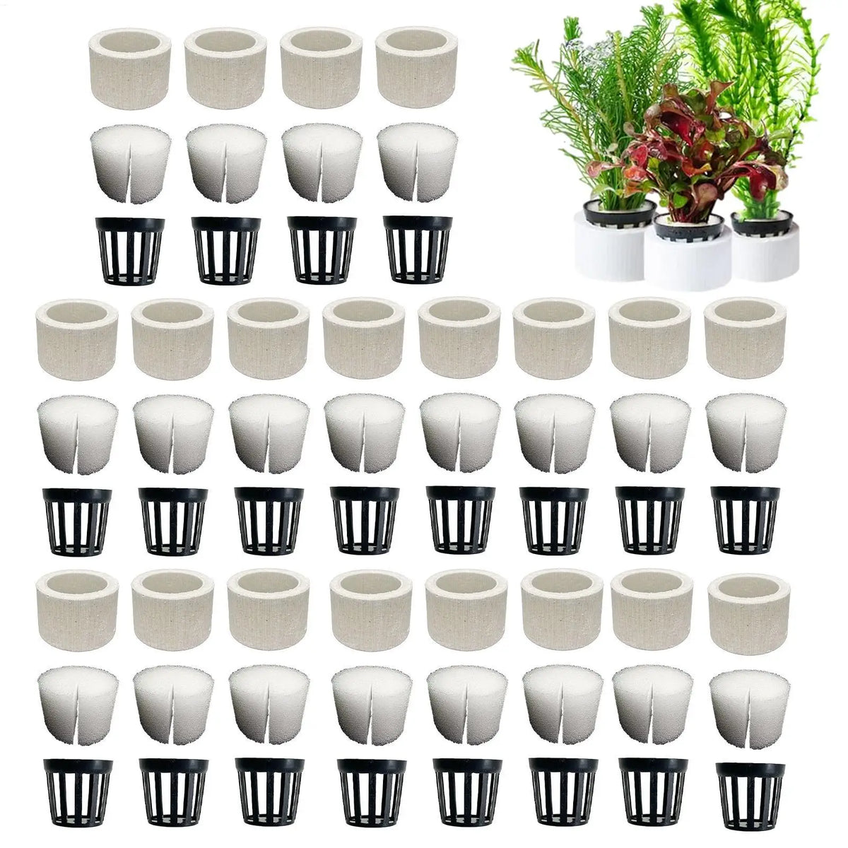 Ceramic Aquarium Plant Weights – 10-Set Fixing Rings & Baskets