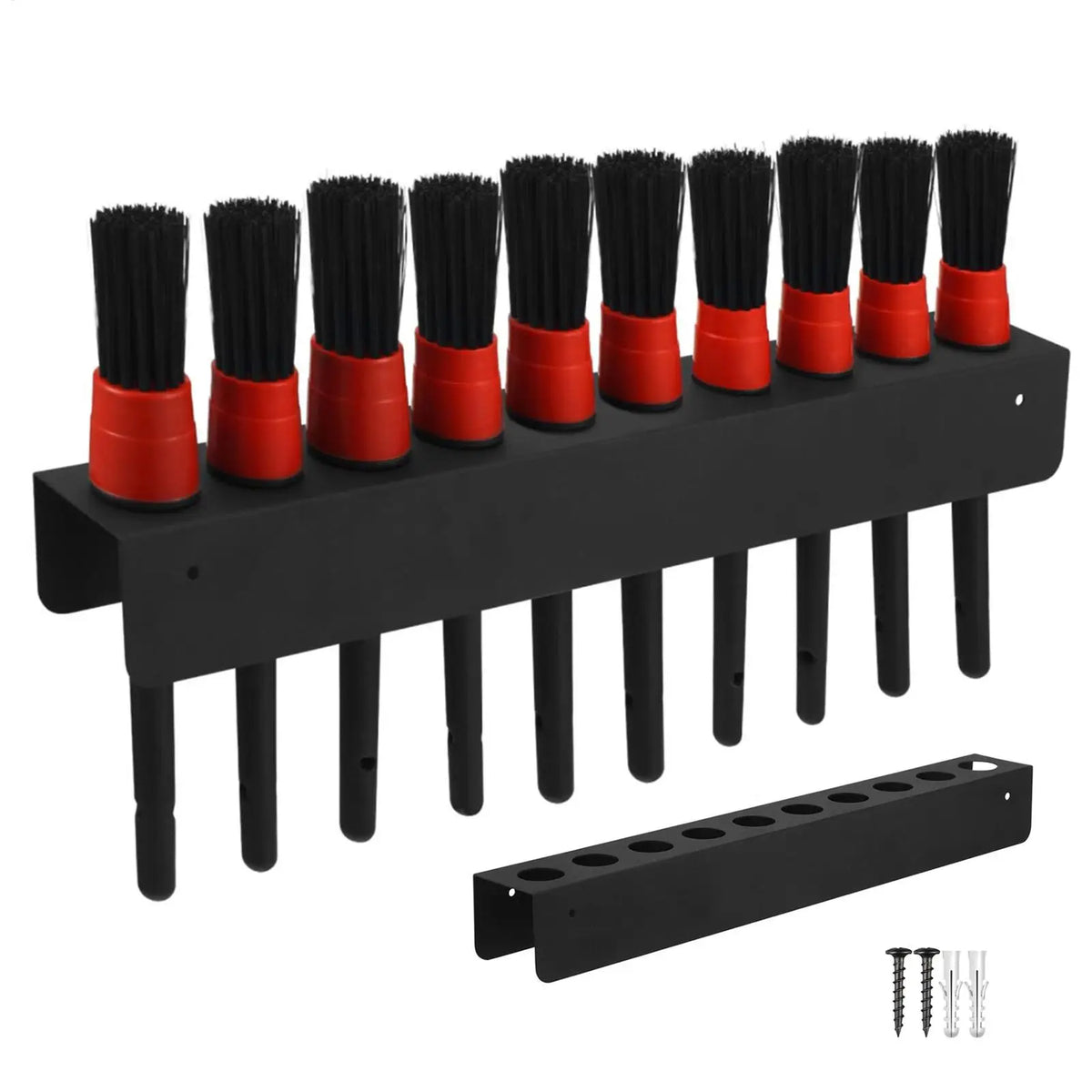 10-Hole Steel Detailing Brush Holder – Wall Mounted Rack Brush Storage Rack Nixie