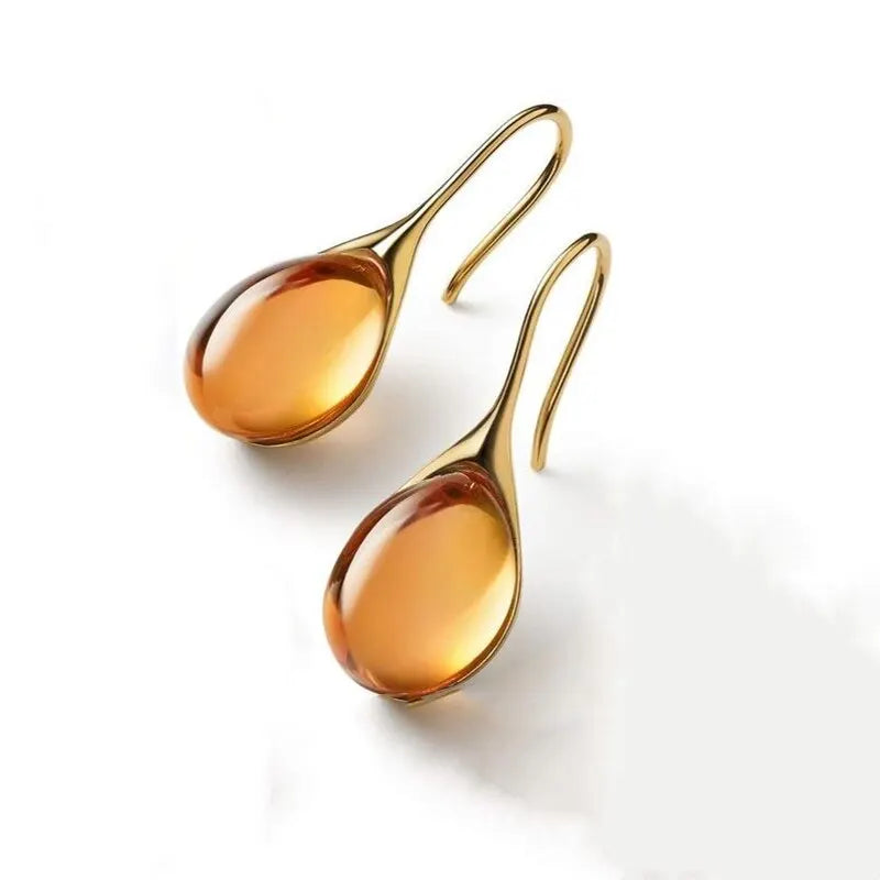 Gold-Tone Drop Earrings with Faux Cat's Eye Stones | 2-Piece Fashion Drop Earrings Nixie