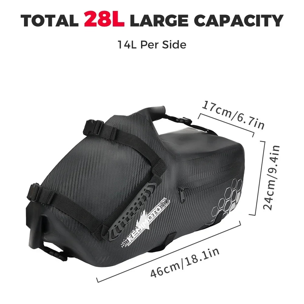 28L Waterproof Motorcycle Saddle Bags – Universal PVC Panniers Motorcycle Saddle Bags Nixie