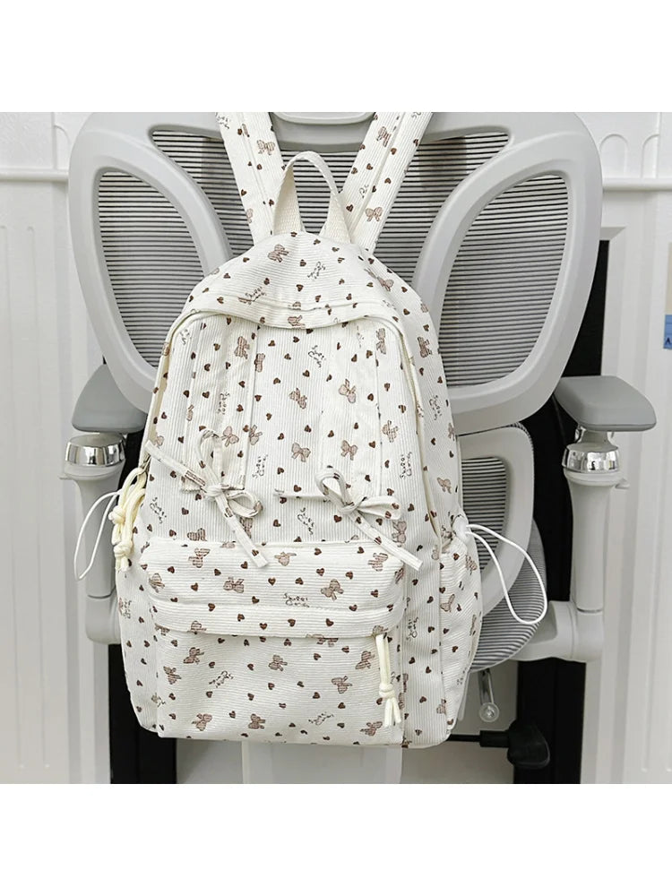 Retro Corduroy Backpack for Women – Stylish School Bag Corduroy Backpack Nixie