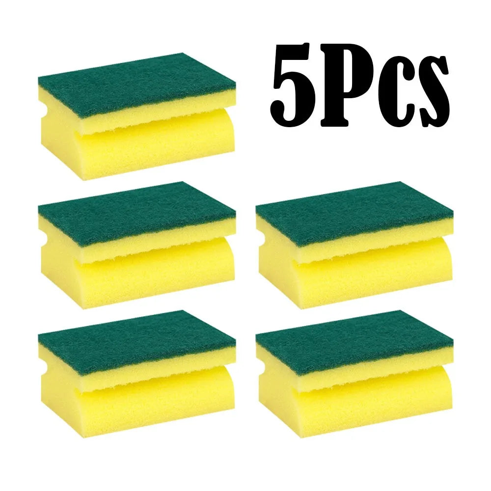 Double-Sided Dishwashing Sponge – Absorbent Scrubber 5/10 Pcs