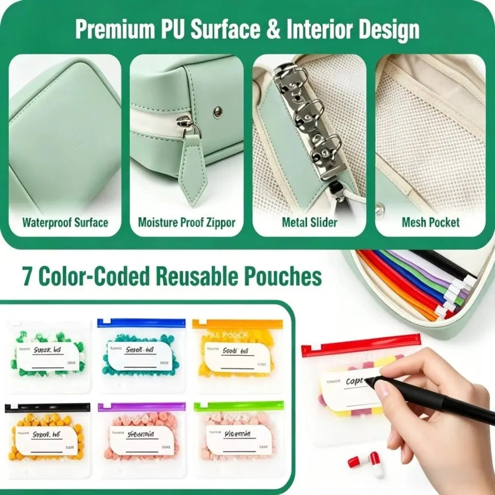 BPA-Free Weekly Pill Organizer 7/14 PCS Waterproof Pouches
