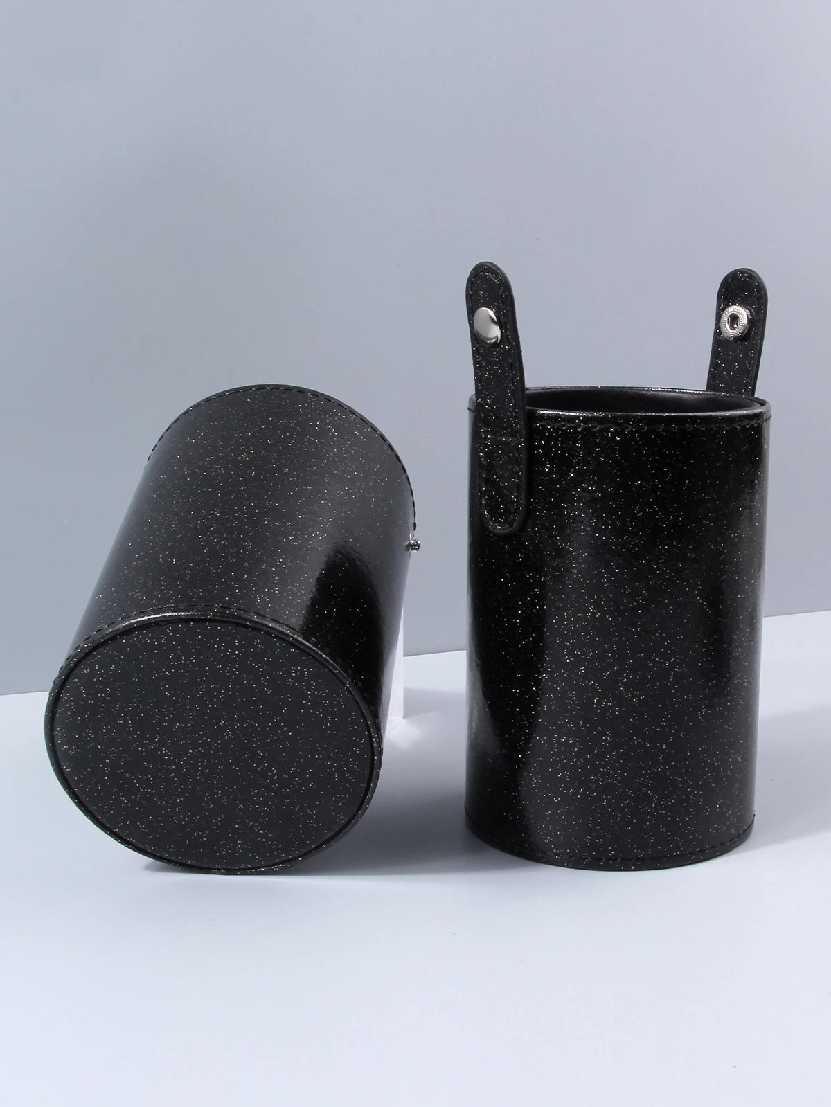 Black Leather Makeup Brush Holder & Desktop Organizer Makeup Brush Holder Nixie