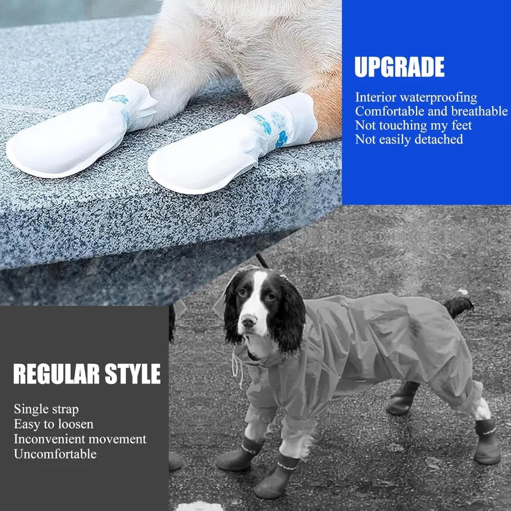Disposable Dog Booties – Waterproof, Self-Adhesive, 20-Pack