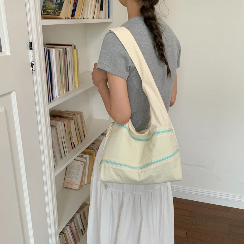 Minimalist Nylon Crossbody Bag Wide Strap – Nixie Sling Bag Crossbody Shoulder Bag Nixie