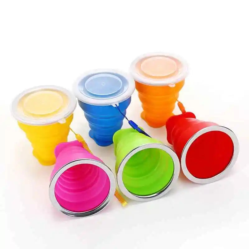 Silicone Folding Cup 200ml – Collapsible Travel Mug with Lid Collapsible Travel Cup Nixie