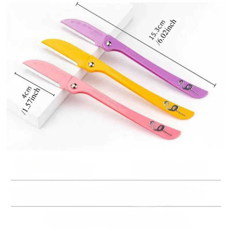 3PCS Foldable Eyebrow Trimmer Set – Stainless Steel Safety Blades