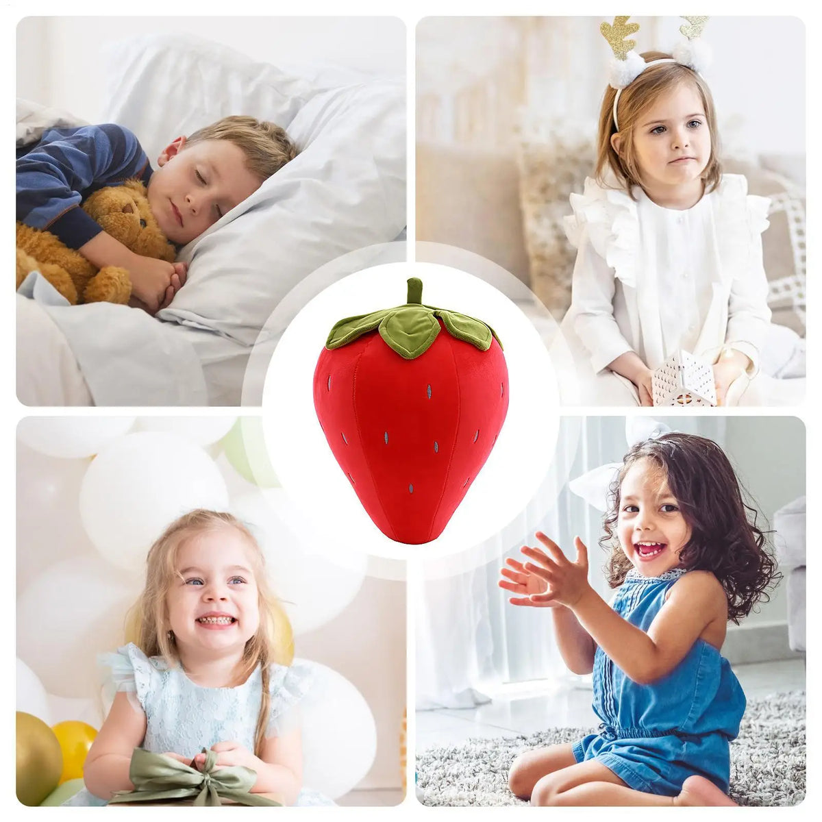 Strawberry Plush Stuffed Pillow Toy for Kids & Toddlers