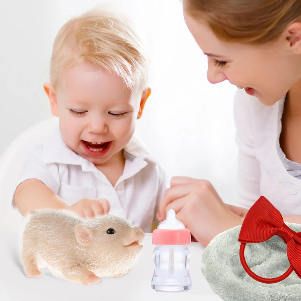 Lifelike Mini Reborn Silicone Pig Doll – Cute Piggy Toy Gift Silicone Animal Doll Nixie