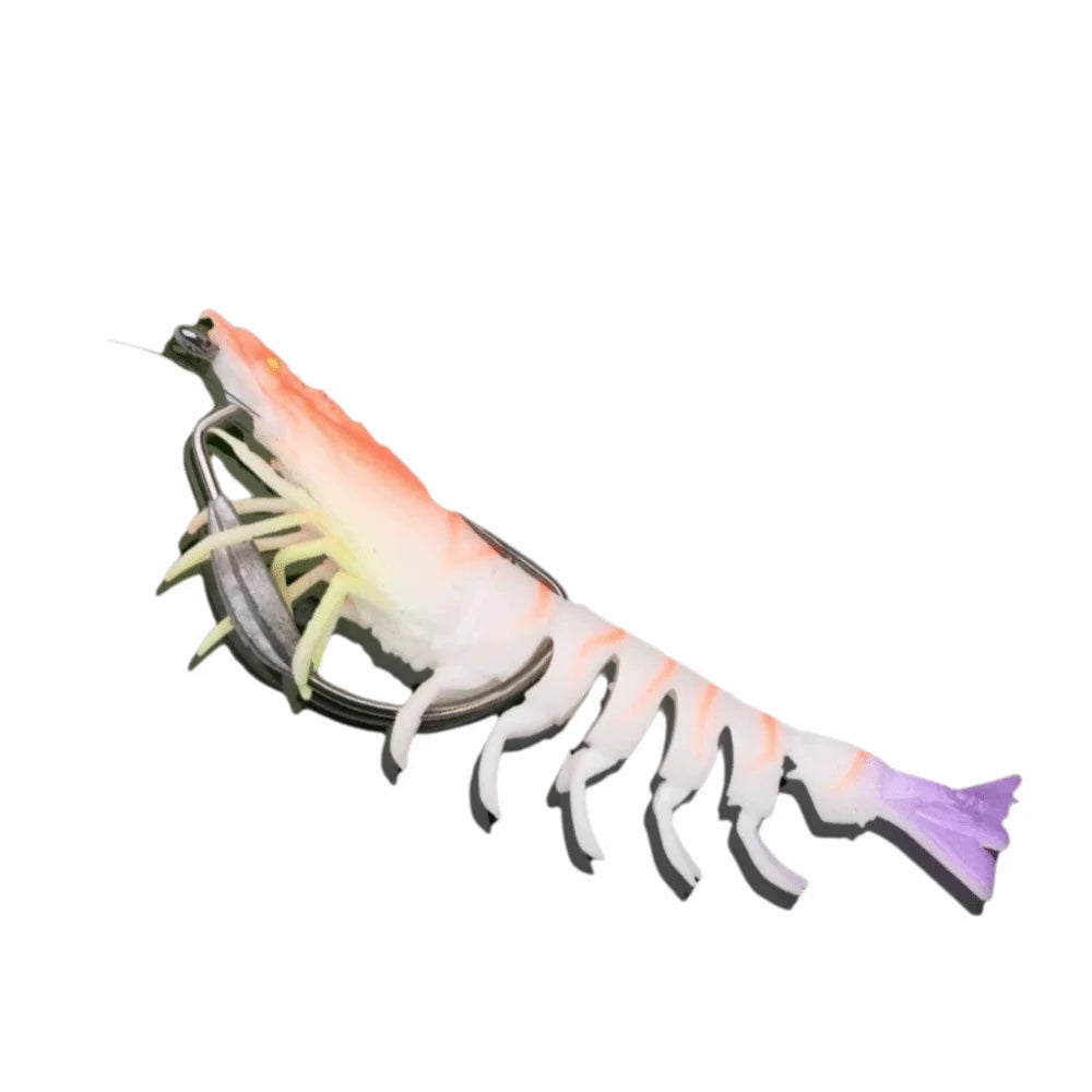 TPE Shrimp Fishing Lure 9.5cm 10g Pre-Rigged Soft Prawn Bait Soft Fishing Lure Nixie 8-