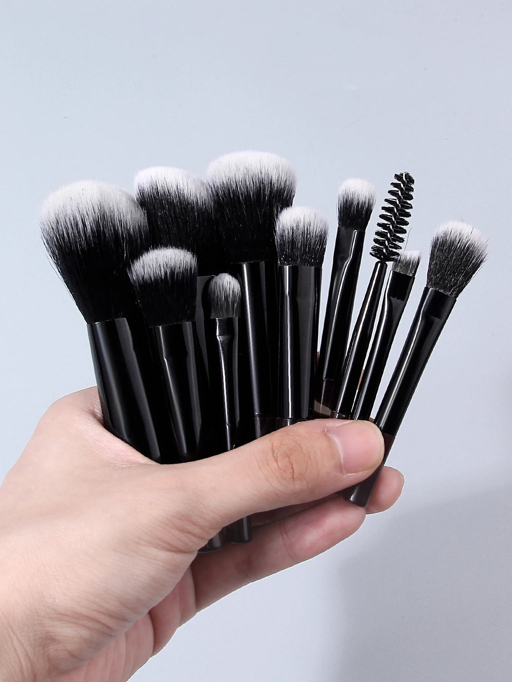 12Pc Mini Makeup Brush Set + Eyebrow Trimmer & Powder Puff Makeup Brush Set Nixie