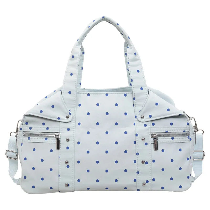 Korean Polka Dot Large Tote Bag – Shoulder & Crossbody Shoulder Tote Bag Nixie