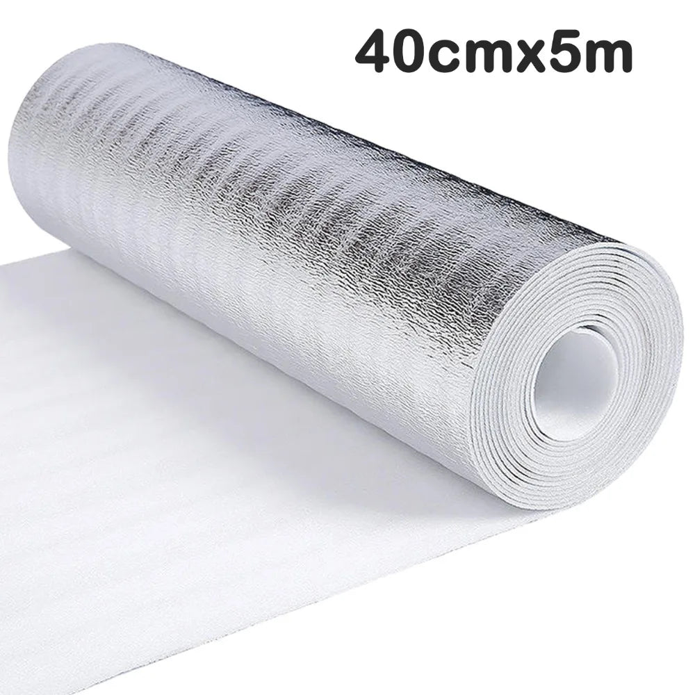 Aluminum Foil Wall Insulation Film – Self-Adhesive 5m/10m Roll Wall Insulation Film Nixie 40cmX5m