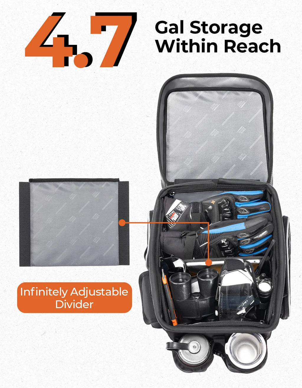 KEMIMOTO 18L UTV Center Seat Storage Box – Water Resistant UTV Seat Storage Bag Nixie