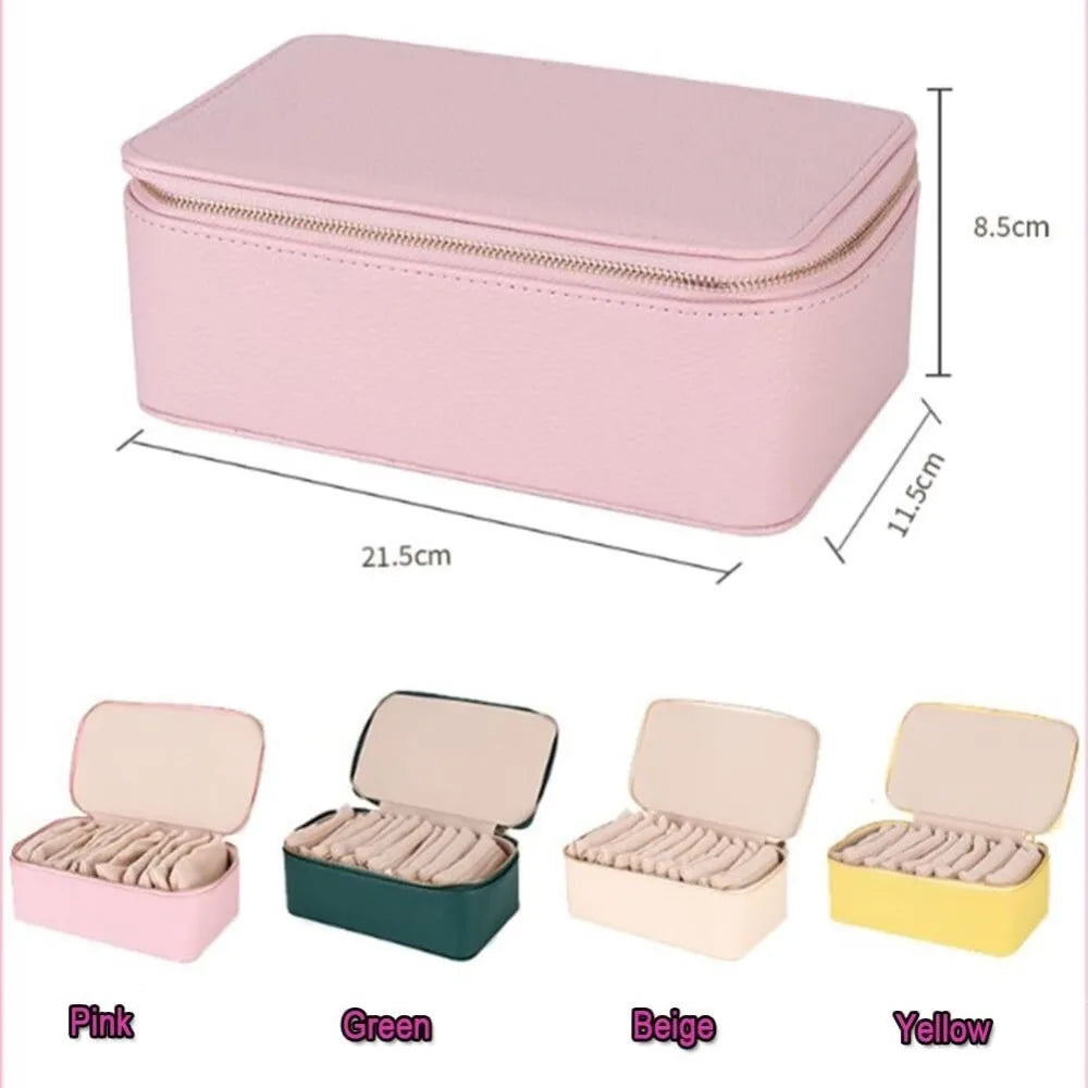 Portable PU Leather Travel Jewelry Box with 6/12 Velvet Pouches Travel Jewelry Box Nixie